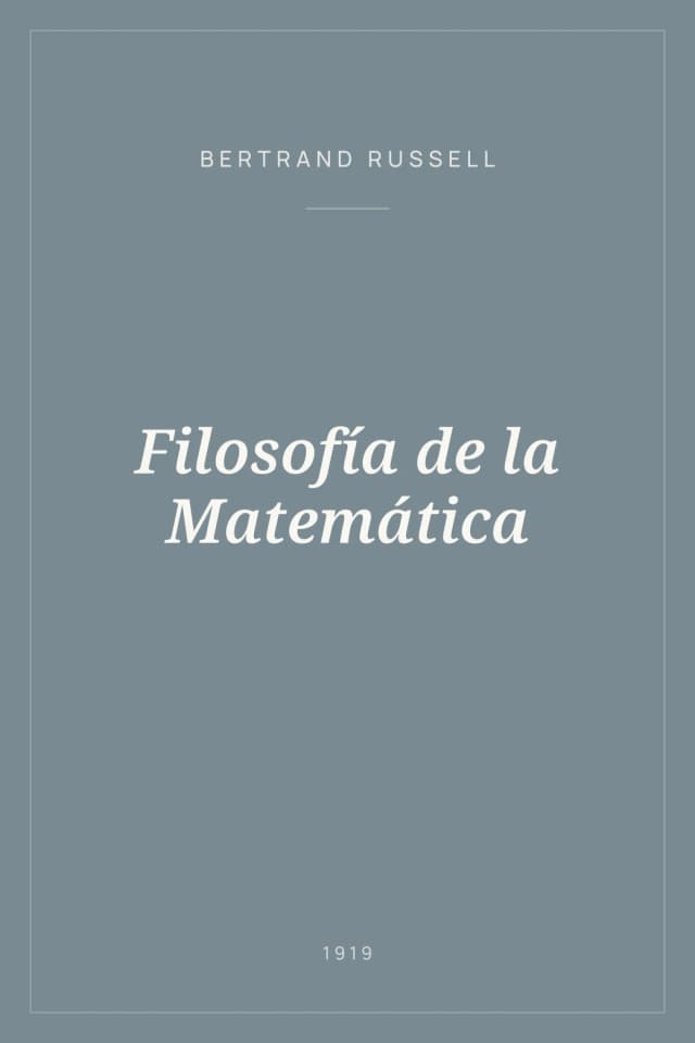 Portada de Filosofía de la Matemática