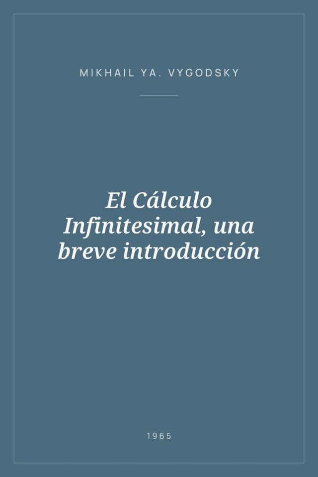 Portada de El Cálculo Infinitesimal, una breve introducción