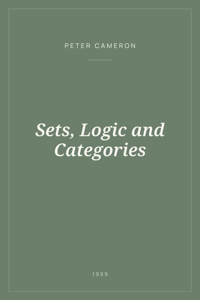 Portada de Sets, Logic and Categories