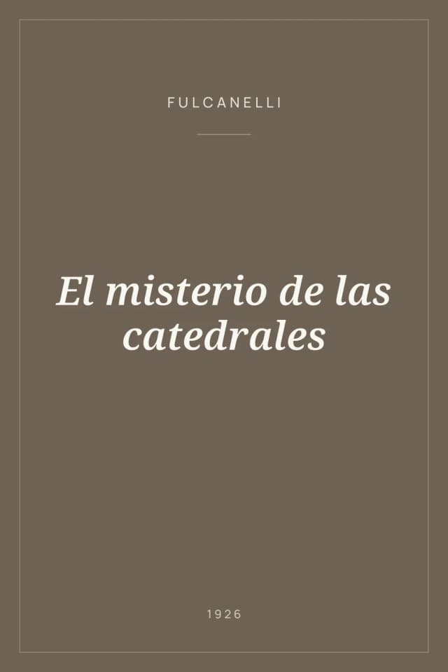 Portada de El misterio de las catedrales