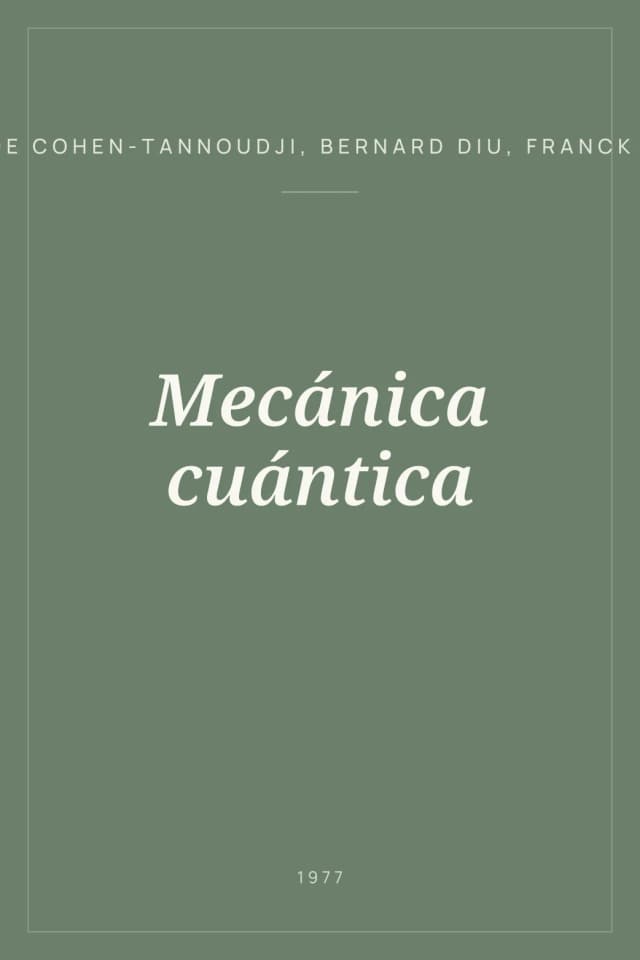 Portada de Mecánica cuántica