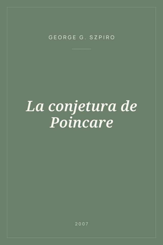 Portada de La conjetura de Poincare