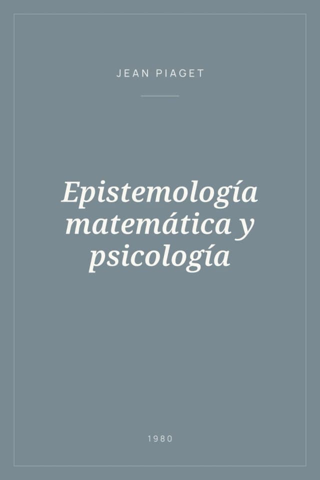 Portada de Epistemología matemática y psicología