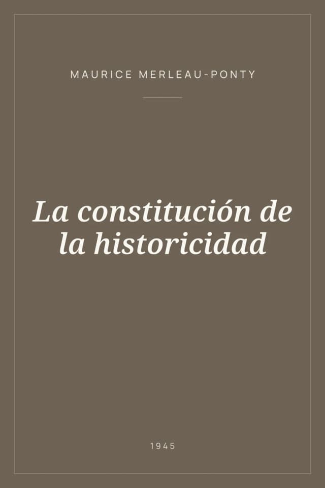 Portada de La constitución de la historicidad