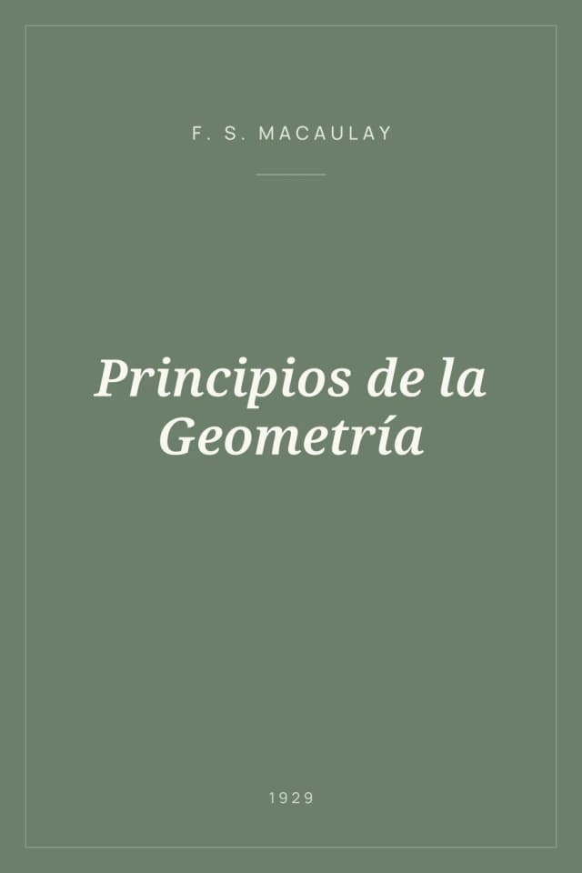 Portada de Principios de la Geometría