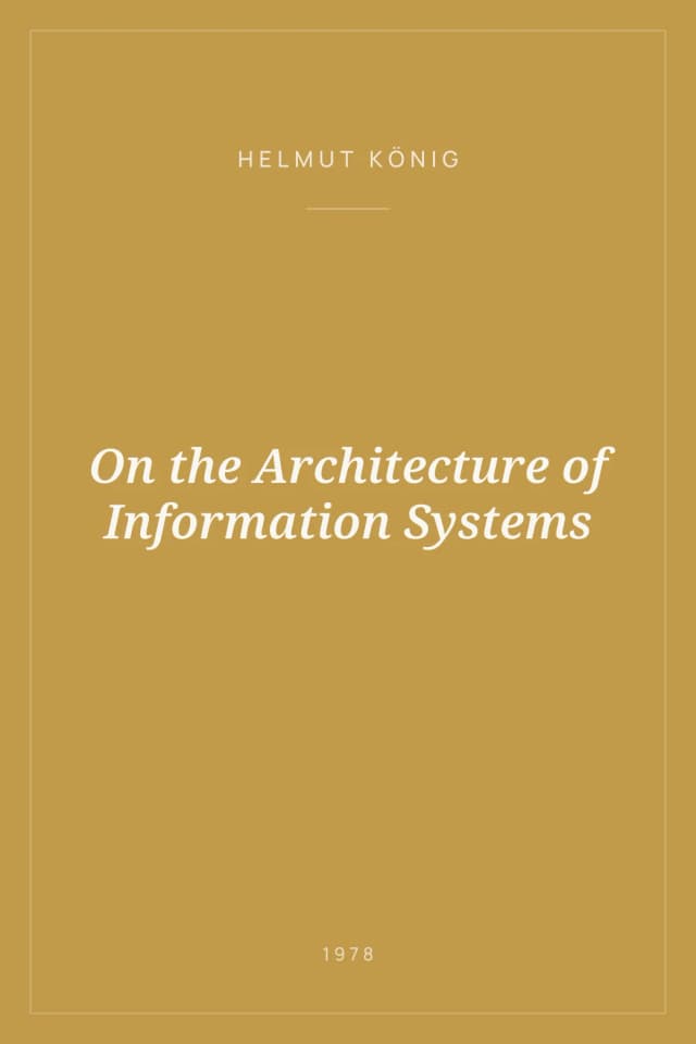 Portada de On the Architecture of Information Systems