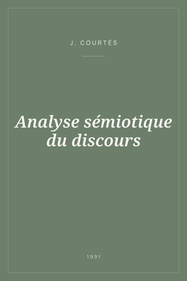Portada de Analyse sémiotique du discours