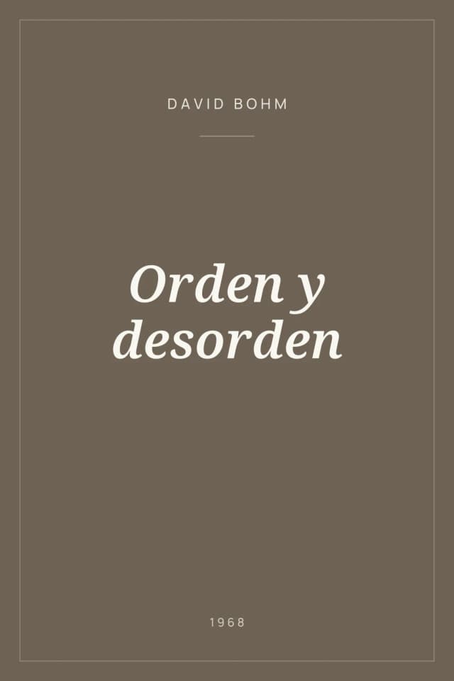 Portada de Orden y desorden