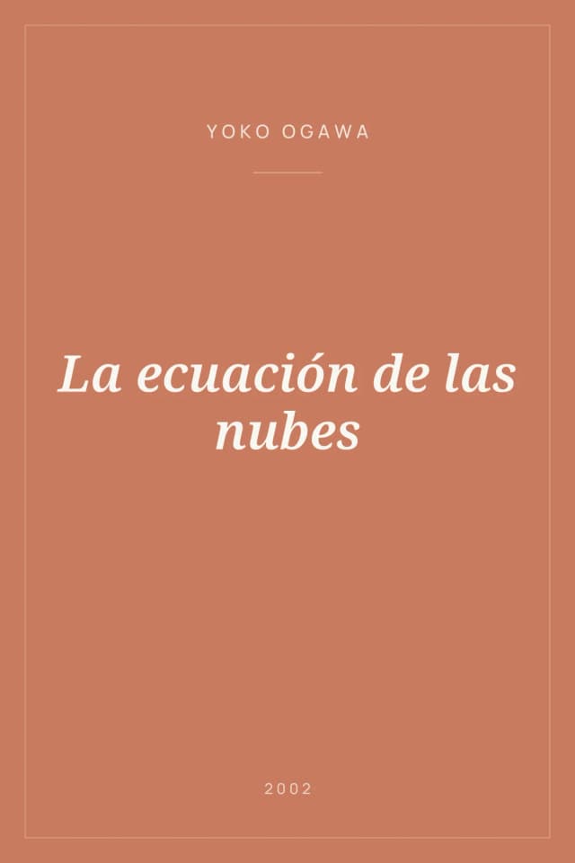 Portada de La ecuación de las nubes