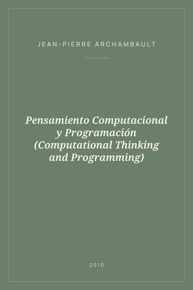 Portada de Pensamiento Computacional y Programación (Computational Thinking and Programming)