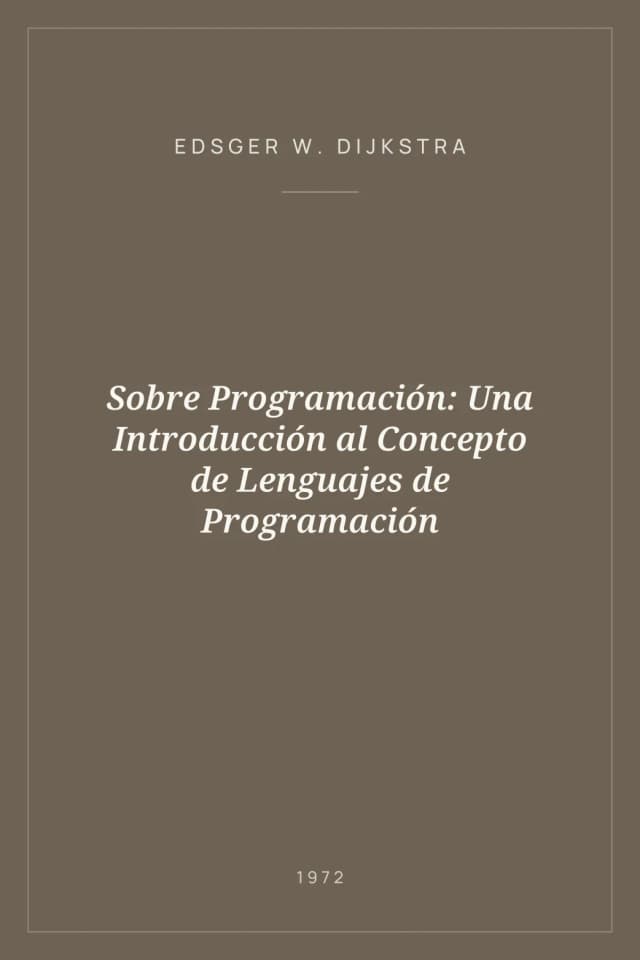 Portada de Sobre Programación: Una Introducción al Concepto de Lenguajes de Programación