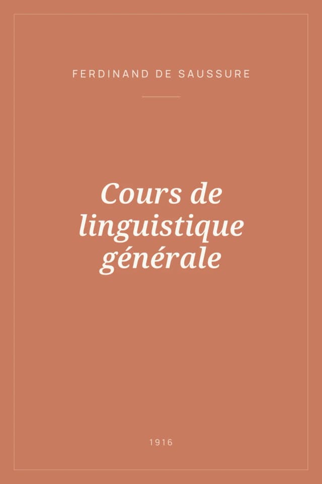 Portada de Cours de linguistique générale