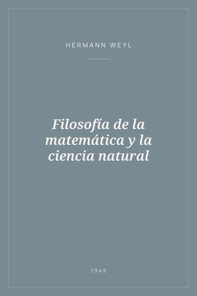 Portada de Filosofía de la matemática y la ciencia natural