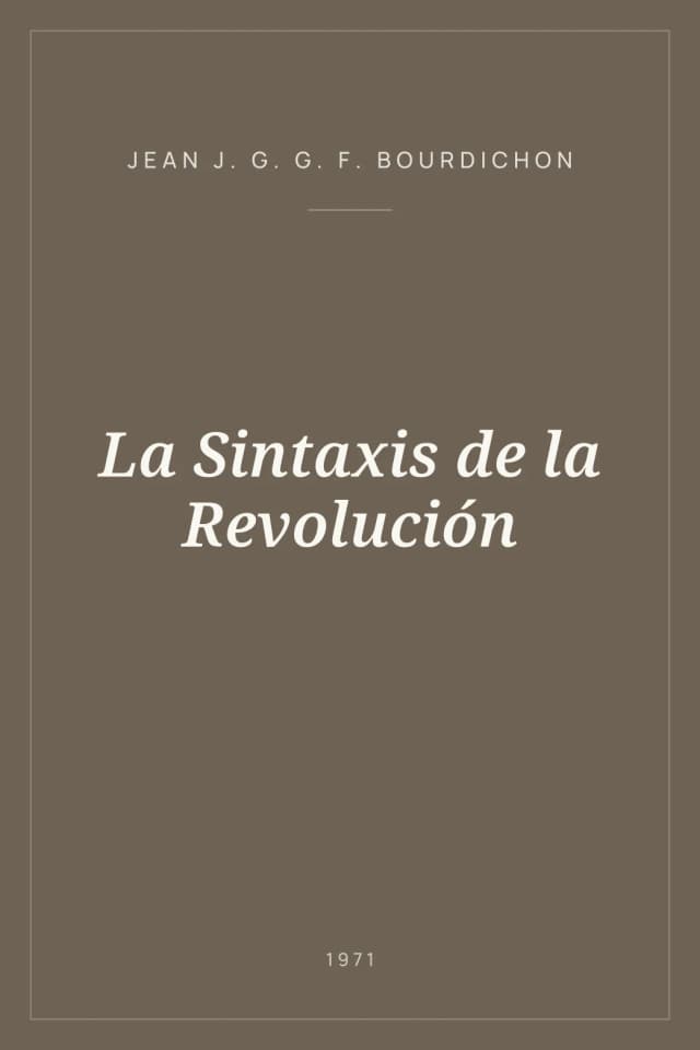 Portada de La Sintaxis de la Revolución