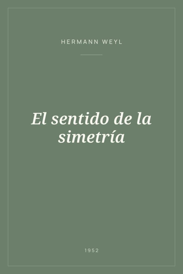 Portada de El sentido de la simetría
