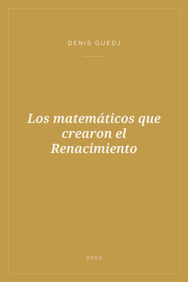 Portada de Los matemáticos que crearon el Renacimiento