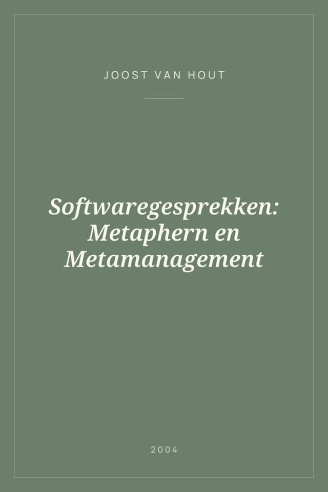 Portada de Softwaregesprekken: Metaphern en Metamanagement