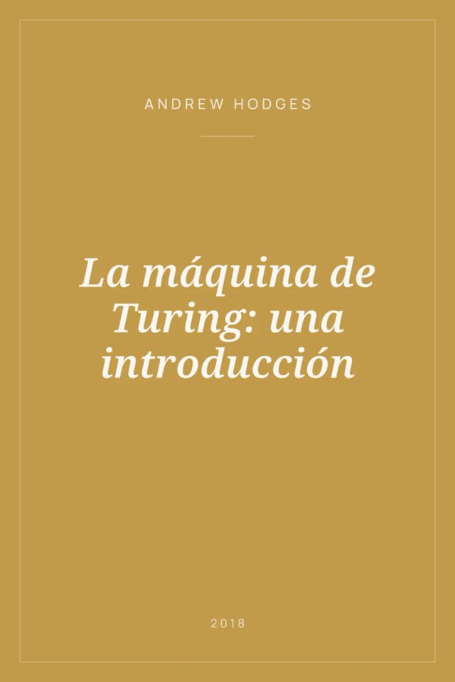 Portada de La máquina de Turing: una introducción