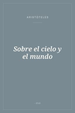 Portada de Sobre el cielo y el mundo