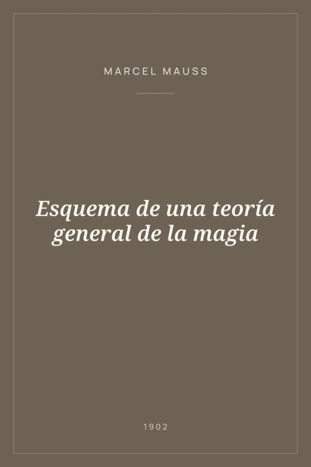 Portada de Esquema de una teoría general de la magia