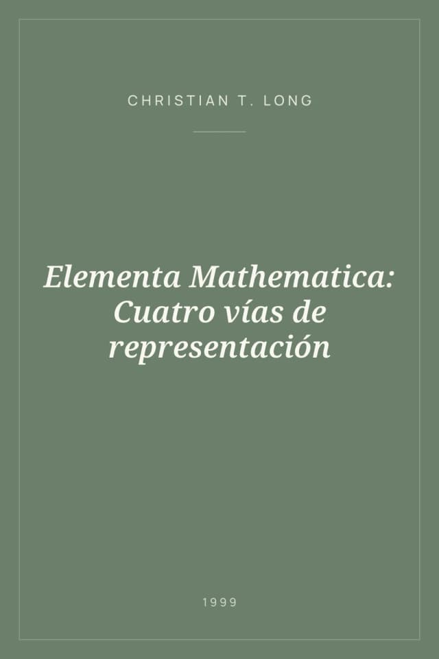 Portada de Elementa Mathematica: Cuatro vías de representación