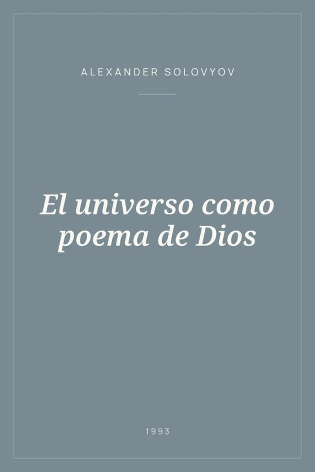 Portada de El universo como poema de Dios