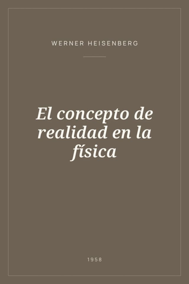Portada de El concepto de realidad en la física