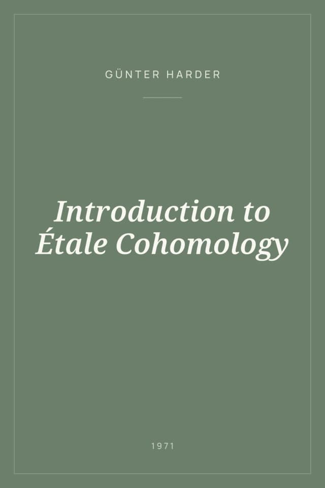 Portada de Introduction to Étale Cohomology