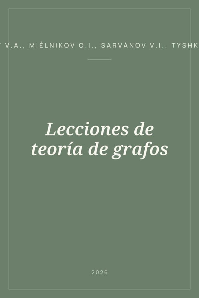 Portada de Lecciones de teoría de grafos