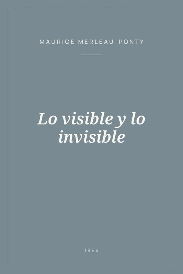 Portada de Lo visible y lo invisible