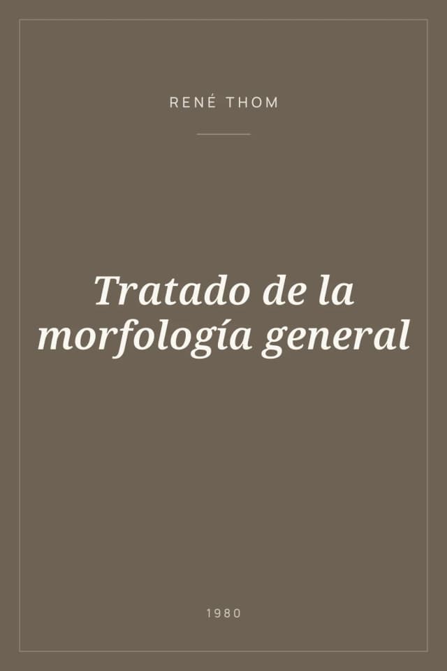 Portada de Tratado de la morfología general