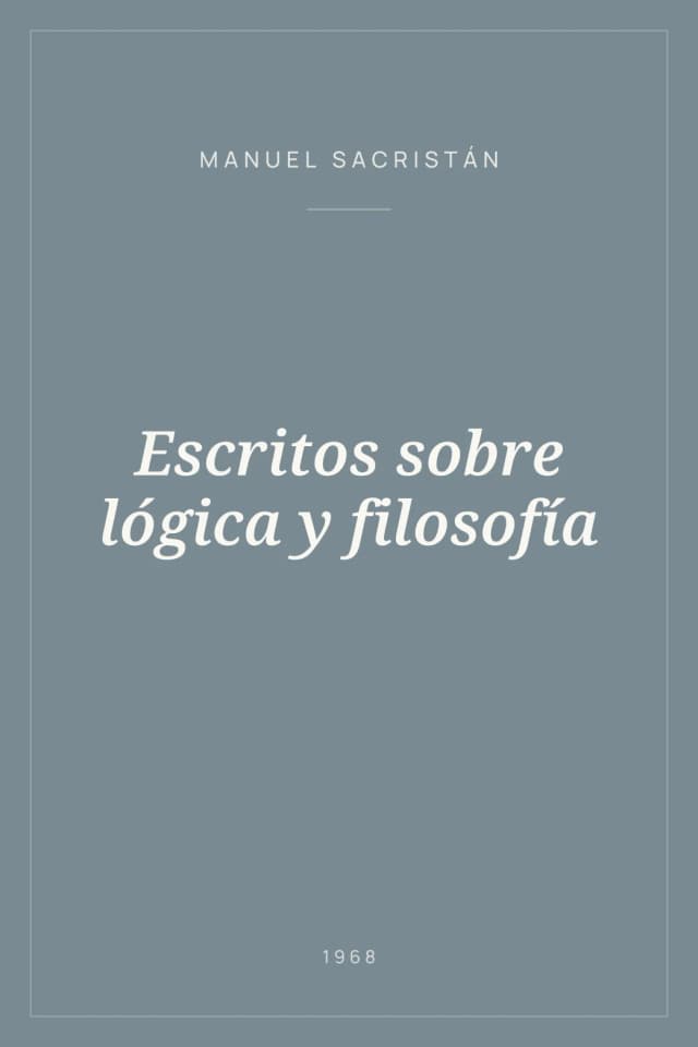Portada de Escritos sobre lógica y filosofía