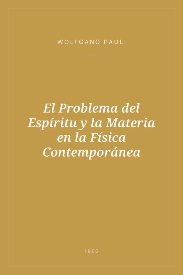 Portada de El Problema del Espíritu y la Materia en la Física Contemporánea