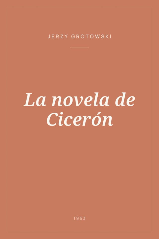 Portada de La novela de Cicerón