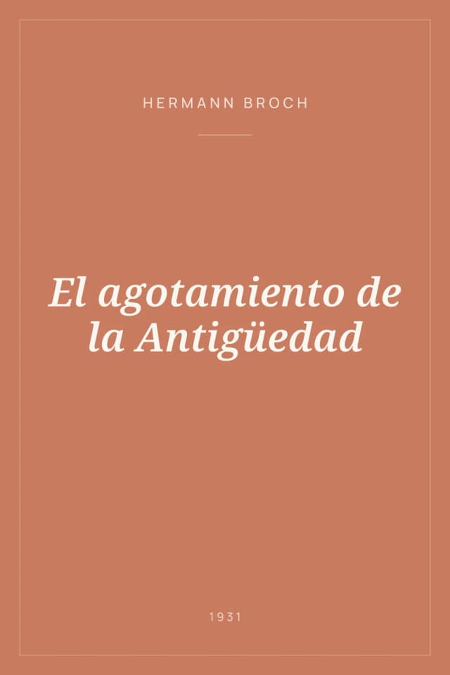Portada de El agotamiento de la Antigüedad