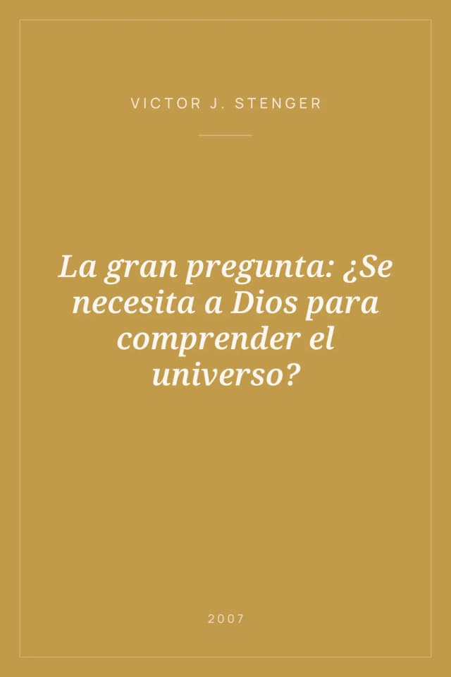 Portada de La gran pregunta: ¿Se necesita a Dios para comprender el universo?