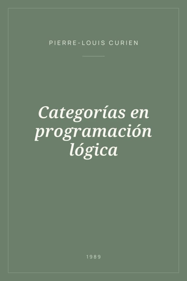 Portada de Categorías en programación lógica