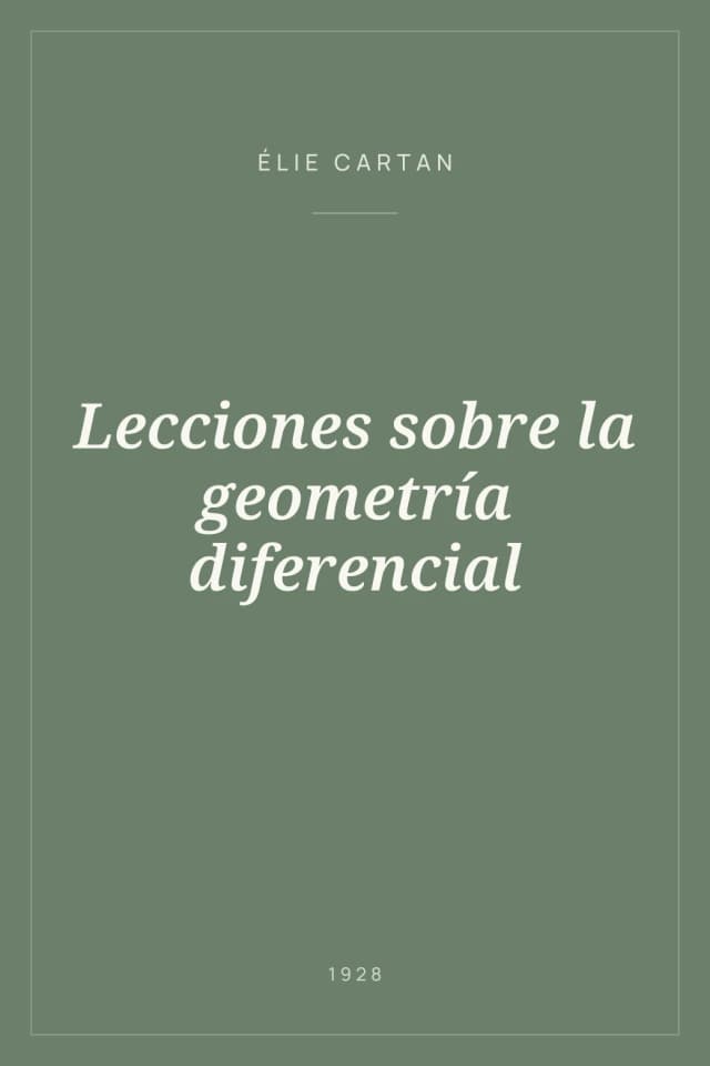 Portada de Lecciones sobre la geometría diferencial