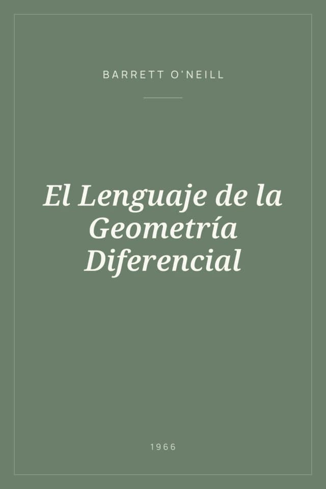 Portada de El Lenguaje de la Geometría Diferencial