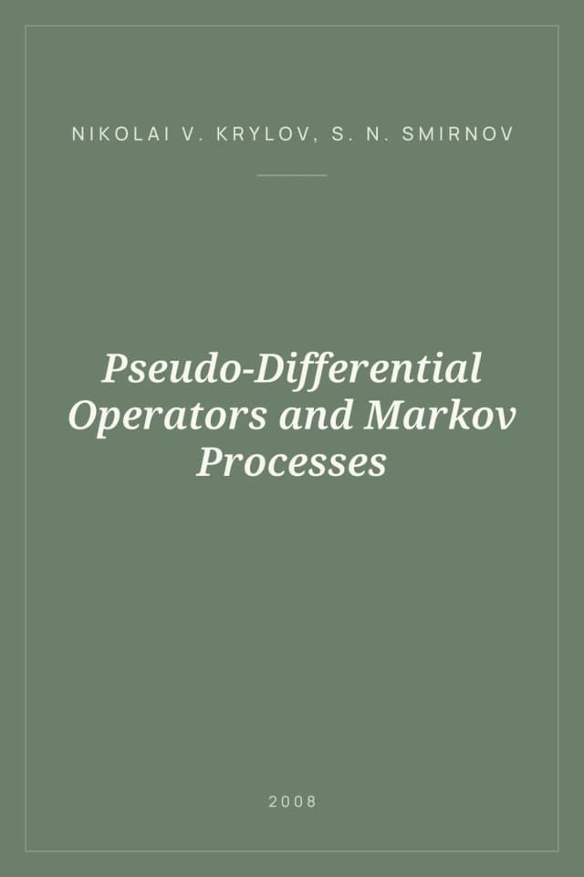 Portada de Pseudo-Differential Operators and Markov Processes