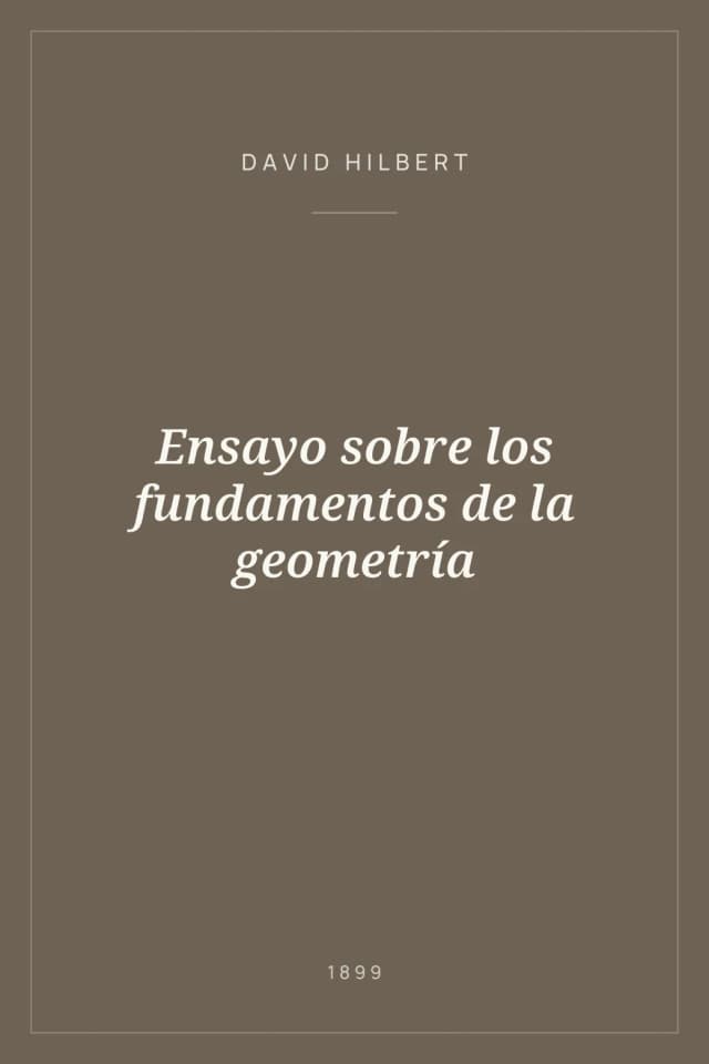Portada de Ensayo sobre los fundamentos de la geometría