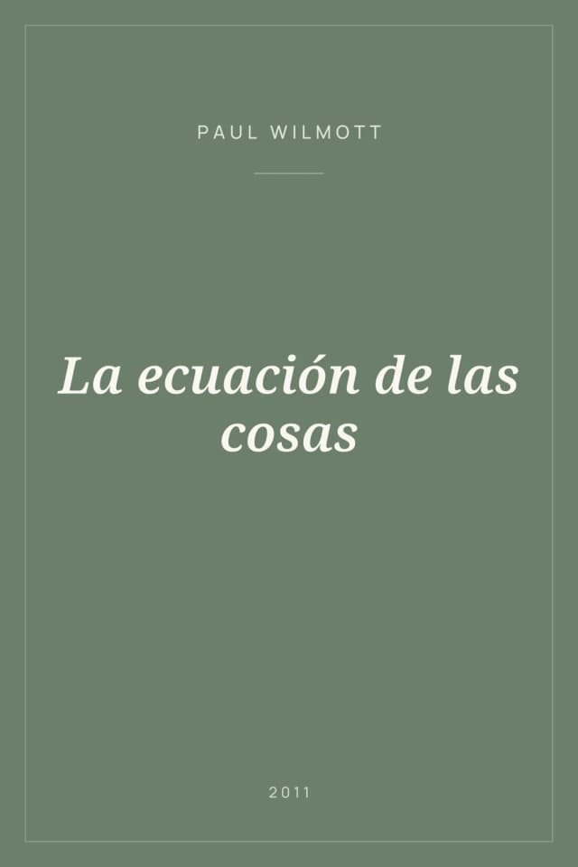 Portada de La ecuación de las cosas