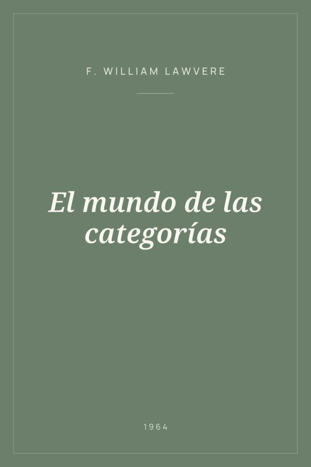 Portada de El mundo de las categorías
