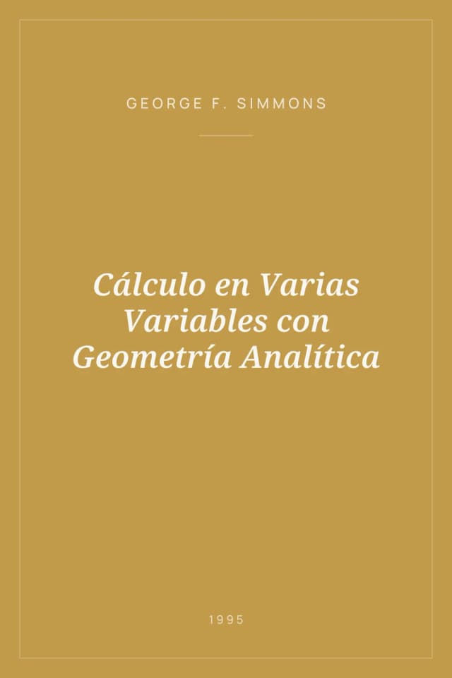 Portada de Cálculo en Varias Variables con Geometría Analítica