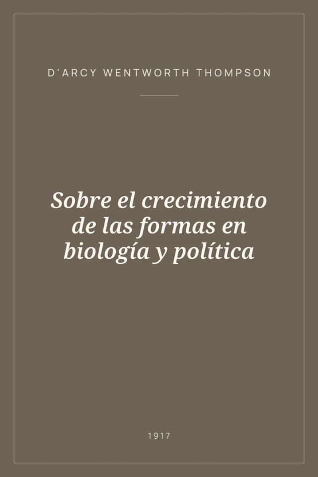 Portada de Sobre el crecimiento de las formas en biología y política