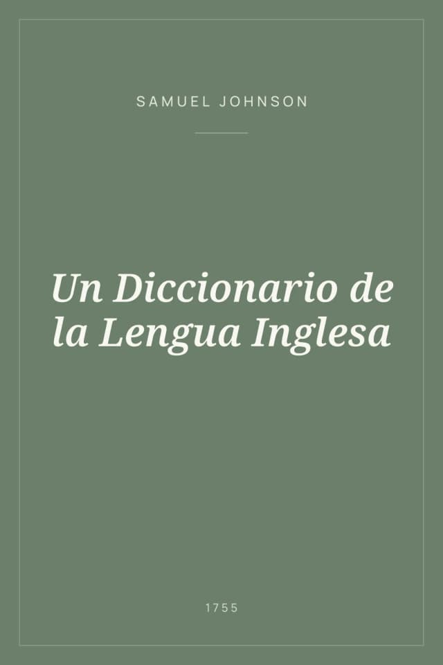 Portada de Un Diccionario de la Lengua Inglesa