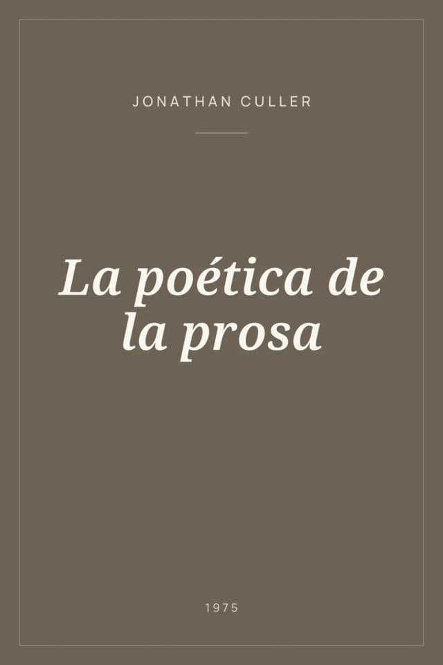 Portada de La poética de la prosa