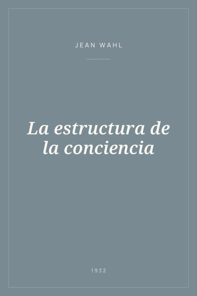 Portada de La estructura de la conciencia
