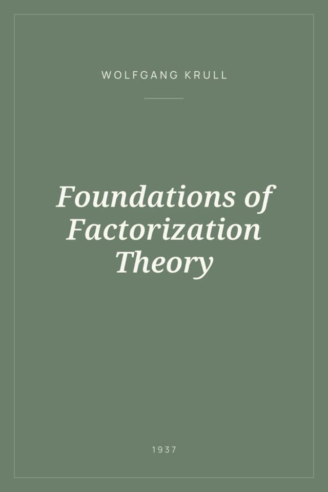Portada de Foundations of Factorization Theory