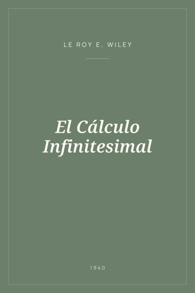Portada de El Cálculo Infinitesimal